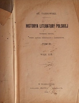 Historya literatury polskiej T.4 St. Tarnowski SPK