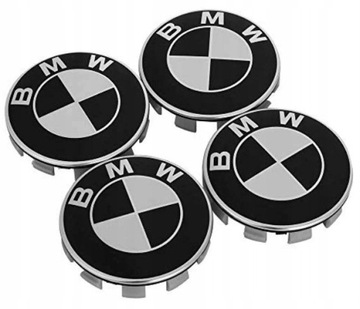 КРЫШКИ BMW, ЗАГЛУШКИ ДИСКОВ, ЧЕРНЫЕ КРЫШКИ BMW 68MM, 4 шт. НАБОР