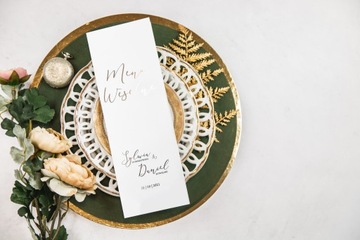 Карточка-меню для свадебного меню Пастельная Радуга позолоченная ЦВЕТА