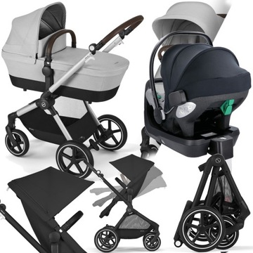WÓZEK CYBEX 4W1 EOS LUX SLV LAVA GREY I AVIONAUT PIXEL PRO 2.0 C BAZA IQ
