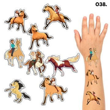 TATUAŻE ZMYWALNE DLA DZIECI TYMCZASOWE MUSTANG KONIE - 8 EL. / 150 WZORÓW