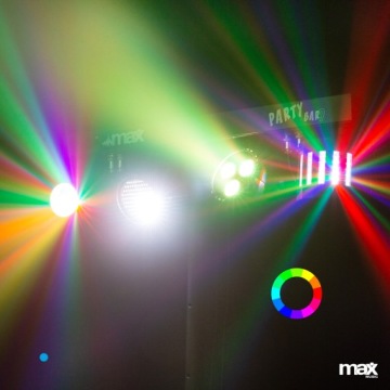 Прожектор с дистанционным управлением DERBY RGBW DMX + штатив PartyBar