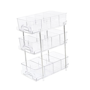Прозрачный выдвижной органайзер под раковину Organi.