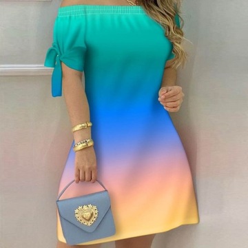 Kobiety Off Shoulder Mini sukienka lato Sexy