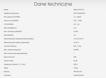Pompa ciepła Deher Airterm 8 kW EVI, Hydrobox, zbiornik CWU 200l, bufor 60l