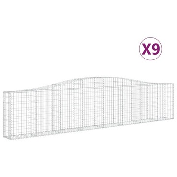 Kosz Gabionowy 400x30x80/100cm Srebrny