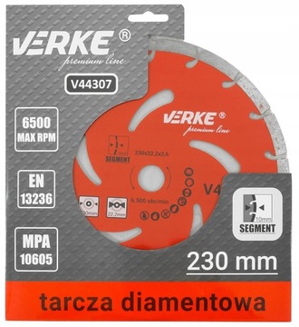 TARCZA DIAMENTOWA SEGMENTOWA DO BETONU KOSTKI KAMIENIA 230MM x 22,2 SEGMENT