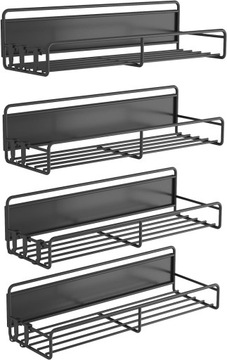 MAGNETYCZNE PÓŁI 4 SZTUKI REGAŁ ORGANIZER NA PRZYPRAWY MAGNES NA LODÓWKĘ