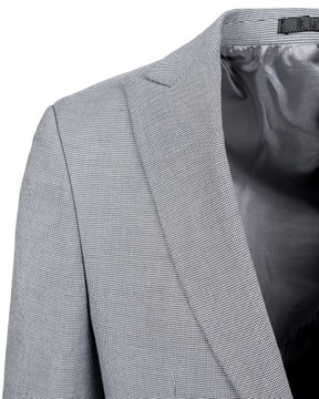 Мужской элегантный приталенный костюм с узором «гусиные лапки» — белый и черный — 52