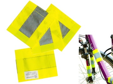 KOMPLET 4X OPASKA ODBLASKOWA NA RZEP ROWER ODBLASK