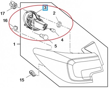 39001577 HNÍZDO SVĚTLA LEVÝ ZADNÍ ORIGINÁLNÍ OE OPEL ASTRA K B16 2016-