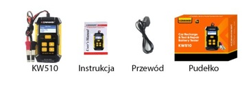 ТЕСТЕР ВЫПРЯМИТЕЛЯ 2в1 ДЛЯ АККУМУЛЯТОРА KONNWEI KW510