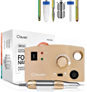 FREZARKA PROFESJONALNA DO MANICURE CLAVIER 40W + FREZY