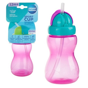 CANPOL BIDON KUBEK Z RURKĄ silikonową ze słomką 270 ml 12+