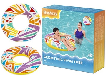 kolorowe KÓŁKO DO PŁYWANIA + UCHWYTY dla dzieci I dorosłych śr. 107 cm