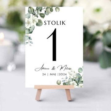 NUMERKI NA STÓŁ WESELNY NUMERY NA STOŁY STOLIKI ZE STOJAKIEM WESELE - WZORY