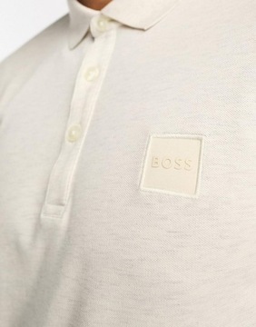 BOSS BY HUGO BOSS BEŻOWA KOSZULKA POLO LOGO 4BH NH8__S