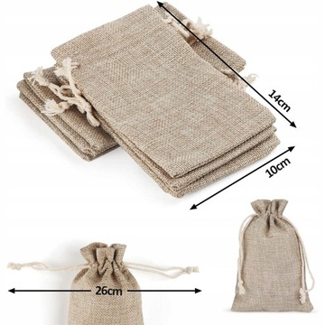 Джутовый льняной мешок для хлеба КОРИЧНЕВЫЙ, 30 шт.