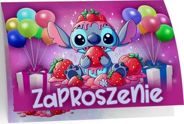 ZAPROSZENIE LILO I STICH STICZ ANDZIA ZAPROSZANIA URODZINOWE 20x15 cm