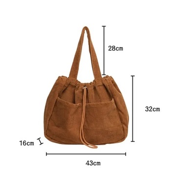 Simple Casual Totes Teenager Students Corduroy Sho