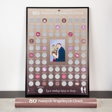Постер скретч-карты для пар - Zdrap Chwile (А2) Скретч-карта для впечатлений в подарок