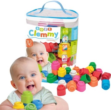 CLEMMY WORECZEK Z 24 KLOCKAMI DLA DZIECI 6mies+
