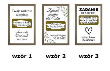ZDRAPKA Z ZADANIEM WESELNYM RÓŻNE WZORY PAPIER ECO