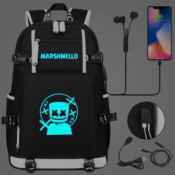 ШКОЛЬНЫЙ РЮКЗАК DJ MARSHMELLO USB A4 БОЛЬШОЙ ДИЗАЙН, высокое качество