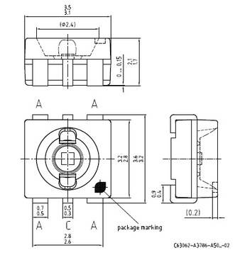 SMD светодиод OSRAM LY G6SP, ЖЕЛТЫЙ, PLCC-6
