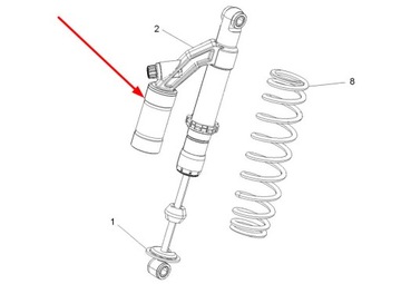 7044080 Tylny lewy amortyzator koła FOX