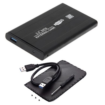 Obudowa Dysku HDD 2,5 USB 3.0 SATA czarna * Działa szybki transfer USB 3.0