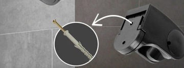 UCHWYT SŁUCHAWKOWY REGULOWAN CZARNY DO SLUCHAWKI PRYSZNICOWEJ kabiny