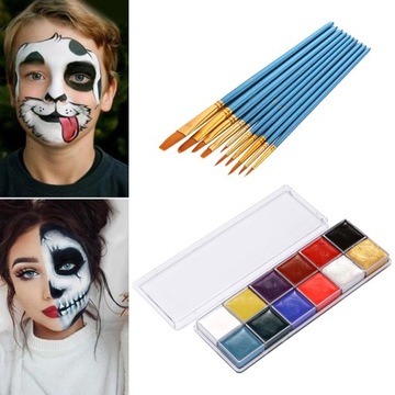 12 kolorów Profesjonalny makijaż do malowania twarzy