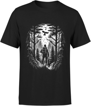 LAS KOSZULKA NA PREZENT DLA MYŚLIWEGO MĘSKA DRZEWO T-SHIRT MĘSKI TSHIRT