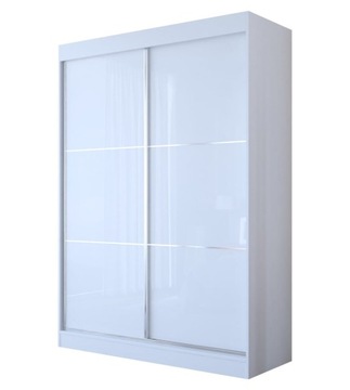 Szafa przesuwna V szer.150 cm Biała połysk