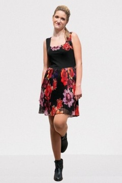 DESIGUAL CZARNA SUKIENKA FLORAL (L)