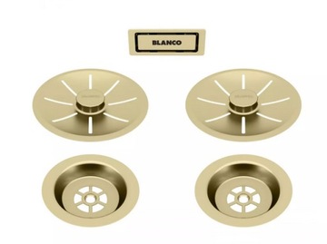 Zestaw elementów do zlewu 2-komorowego Blanco InFino 203477 SATIN GOLD