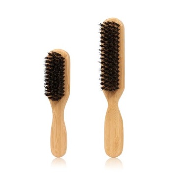 Wood Handle Boar Bristle Cleaning Brush Hairdressing Beard Brush Anti