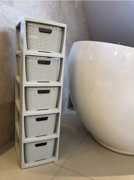 КНИЖНЫЙ ШКАФ, СУНДУК, ПОЛКА ДЛЯ ШКАФА, СТОЙКА С 5 КОРЗИНАМИ ИЗ РОТАГА КОРЗИНЫ ДЛЯ ВАННОЙ КОМНАТЫ BRANQ