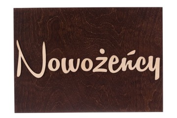 Tablica ślubna - drewniana - auto - Nowożeńcy - Onlywood
