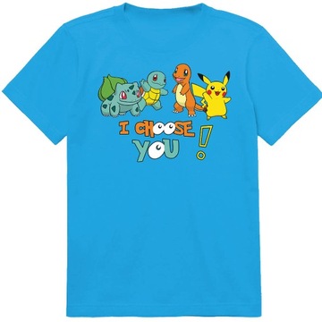 KOSZULKA DZIECIĘCA T-SHIRT DLA DZIECKA POKEMON 152 PREZENT JAKOŚĆ