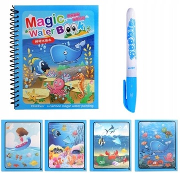 MAGICZNA WIELORAZOWA KOLOROWANKA WODNA + PISAK