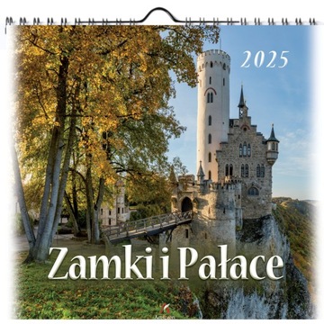 KALENDARZ WIELOPLANSZOWY ŚCIENNY 2025 Zamki i Pałace 33x33 cm Na Spirali