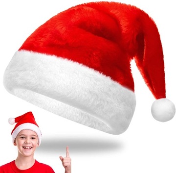 CZAPKA ŚWIĄTECZNA MIKOŁAJA CZERWONA GŁADKA EKO