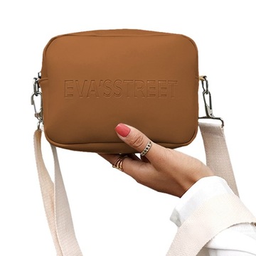 L325 Torebka Brązowa Damska Na Ramię Crossbody