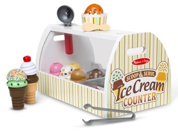 MELISSA & DOUG МАГАЗИН МОРОЖЕНОГО ПОДСТАВКА ДЛЯ МОРОЖЕНОГО ДЕТСКАЯ ДЕРЕВЯННАЯ ИГРУШКА