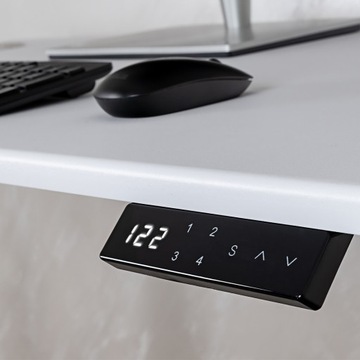 Серо-черный стол с регулируемой высотой, электрическая светодиодная панель Spacetronik