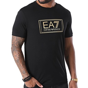 EMPORIO ARMANI EA7 luksusowy męski t-shirt GOLD M