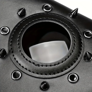 МАСКА ЧУМНОГО ДОКТОРА ДОКТОР ХЭЛЛОУИН ЧЕРНАЯ КОЖАНЫЕ Шпильки Шипы