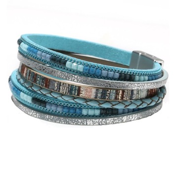 ЖЕНСКИЙ БРАСЛЕТ С ЭТНИЧЕСКИМ КОЖАНЫМ РЕМЕШКОМ